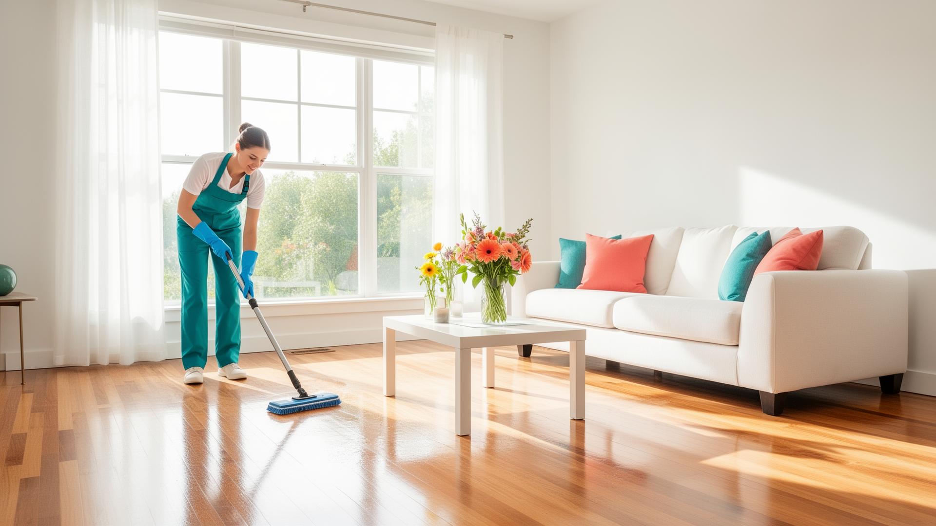 Professional cleaning service in action